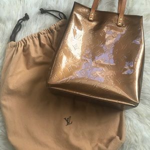 👜Louis Vuitton Bronze Monogram Vernis Reade MM tote👜